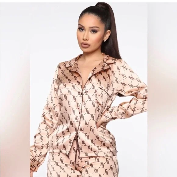 FASHION NOVA In Your FN Dreams Satin PJ Pant 2 Piece Set Plus Size 3X fits 22/24 - Picture 4 of 5